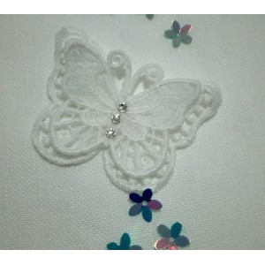 Butterfly Lace Decoration - White